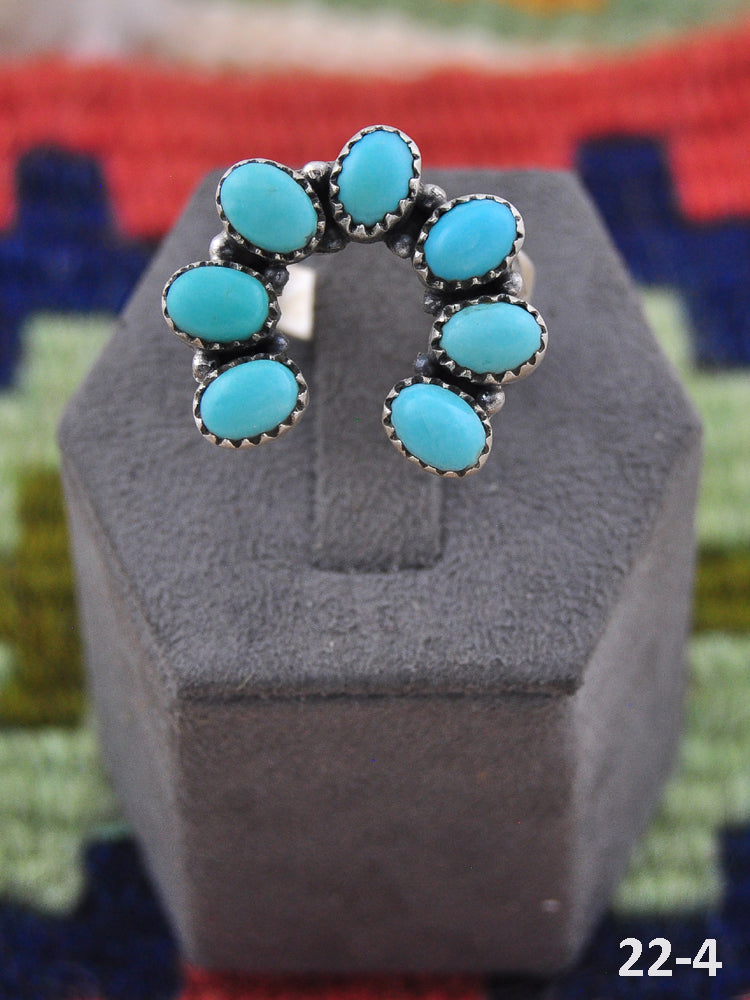 Southwest Made Kingman Turquoise & Sterling Silver Adjustable Ring