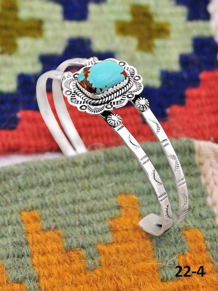 Southwest Handmade No.8 Turquoise & Sterling Silver Cuff Bracelet