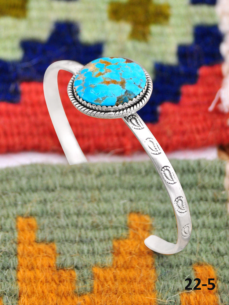 Southwest Handmade No.8 Turquoise & Sterling Silver Cuff Bracelet