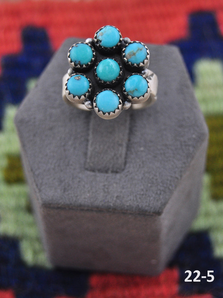 Southwest Made Kingman Turquoise & Sterling Silver Adjustable Ring