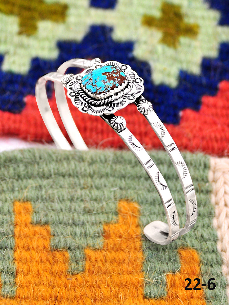 Southwest Handmade No.8 Turquoise & Sterling Silver Cuff Bracelet