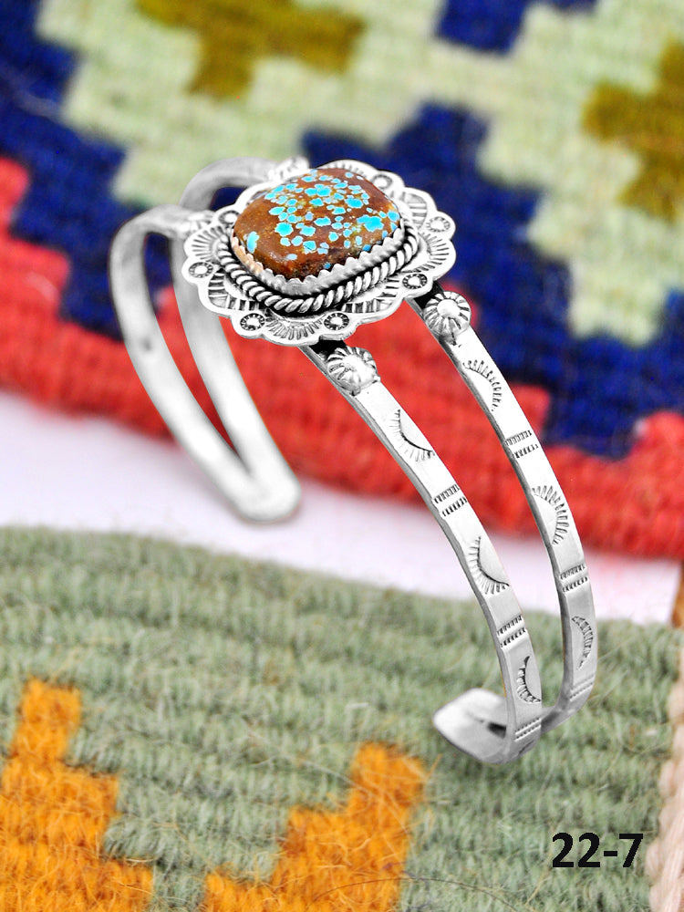 Southwest Handmade No.8 Turquoise & Sterling Silver Cuff Bracelet