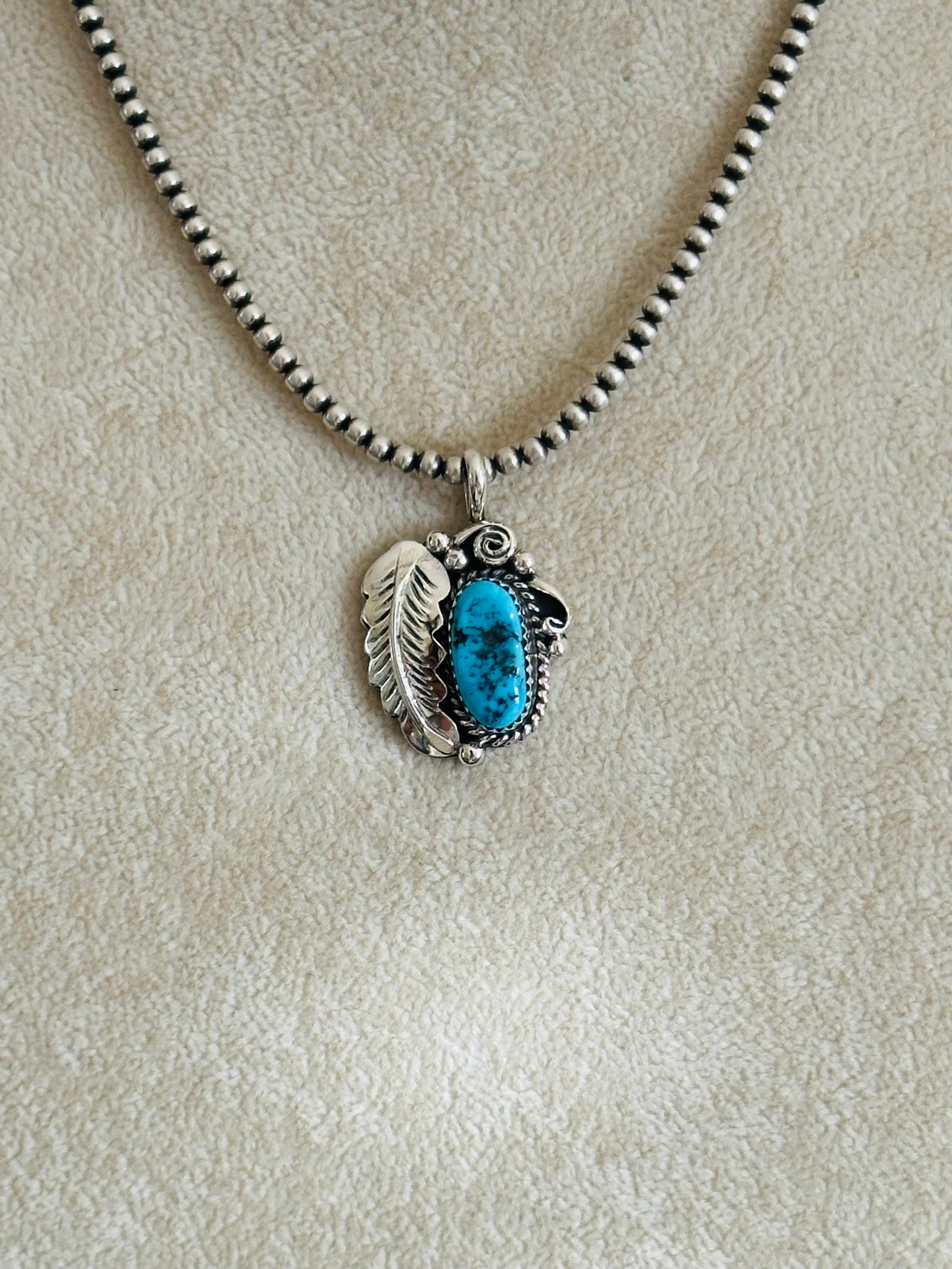 Julia Etsitty Kingman Turquoise & Sterling Silver Pendants