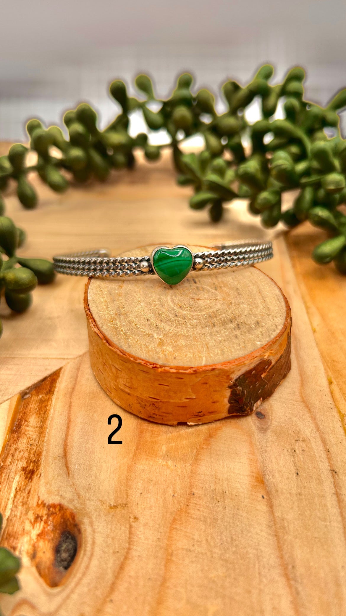 Navajo Made Malachite & Sterling Silver Cuff Bracelet