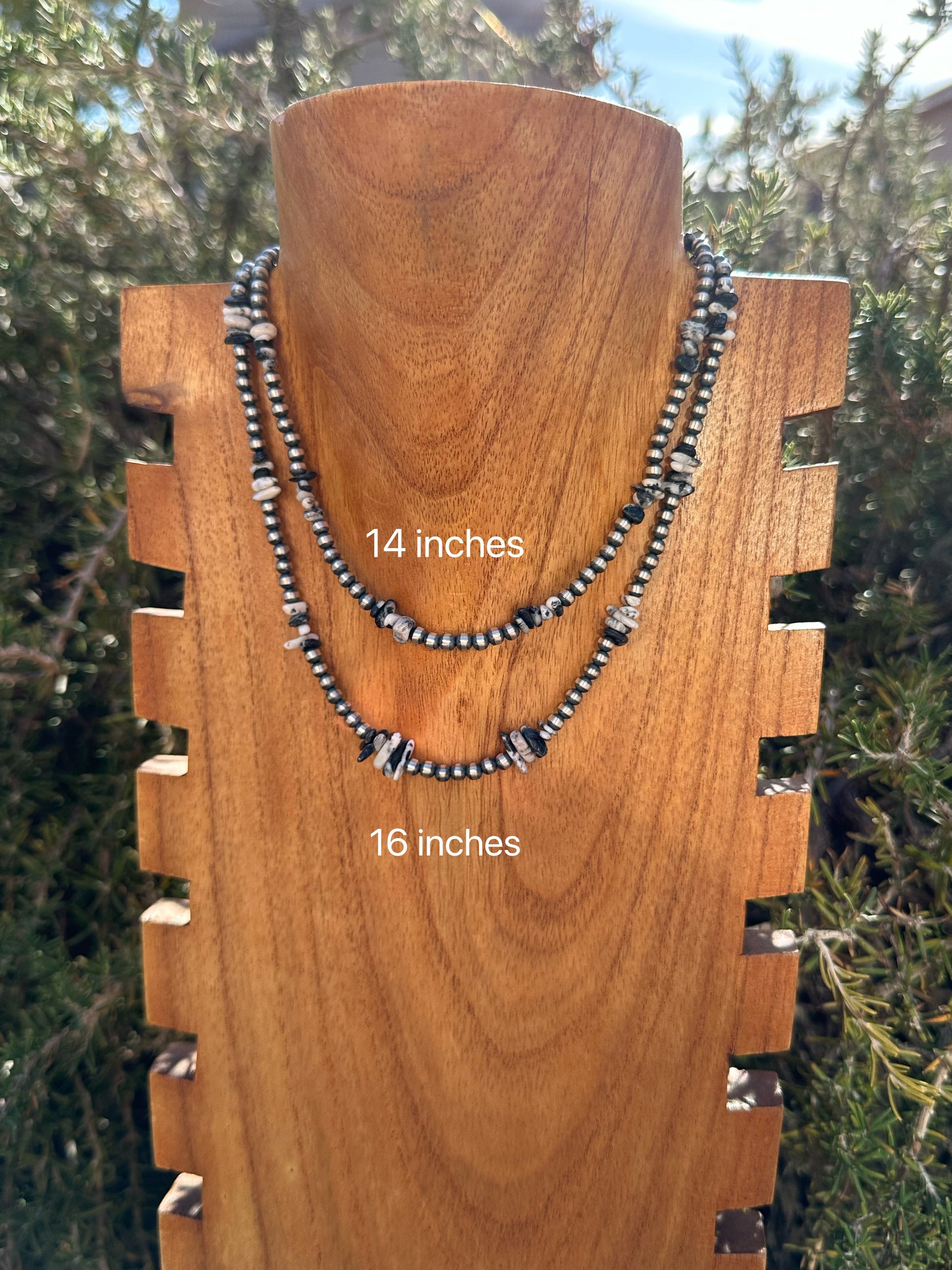 Navajo Strung White Buffalo & Sterling Silver 4 MM Pearl Necklaces