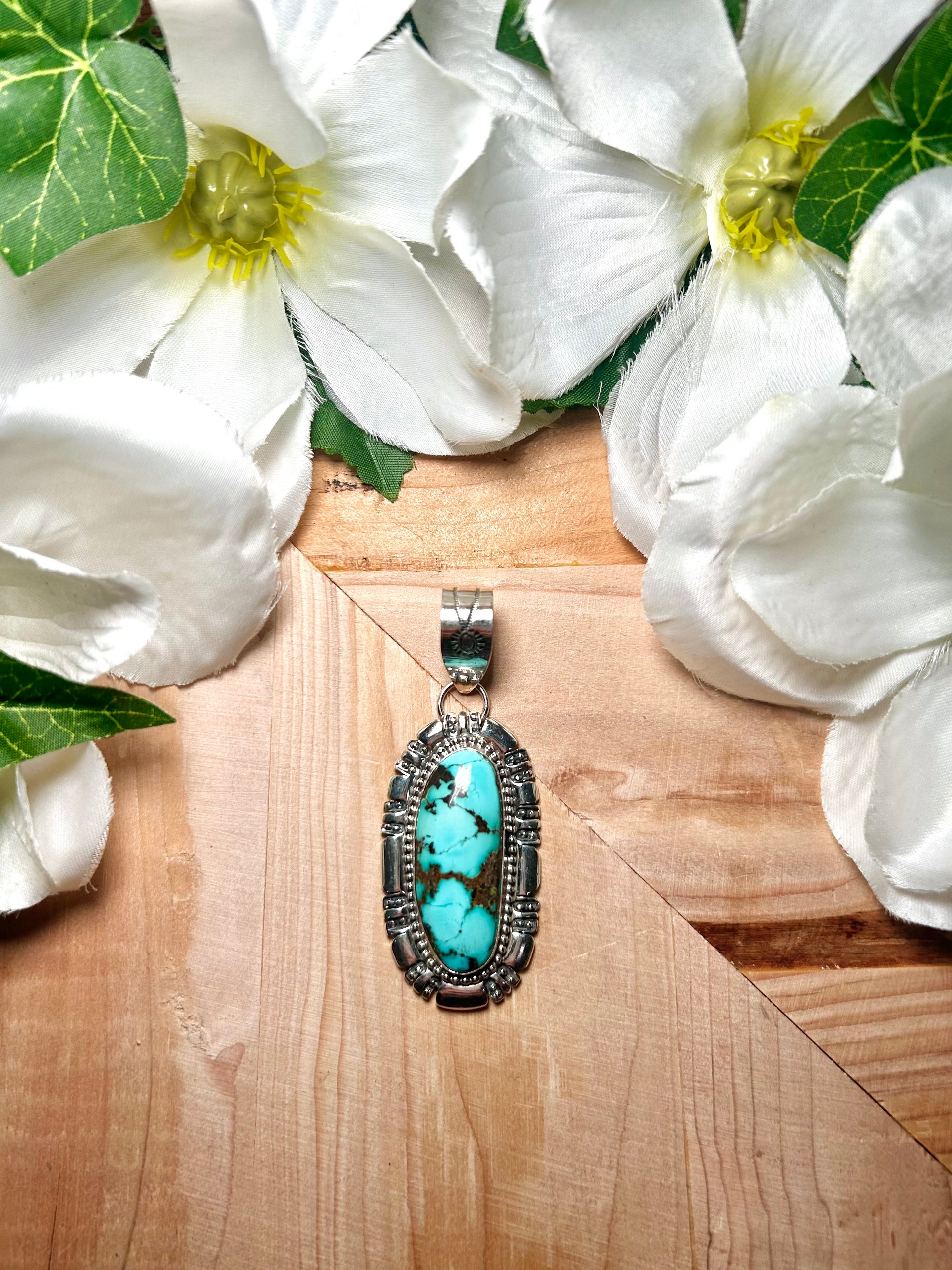 Navajo Made Royston Turquoise & Sterling Silver Pendant