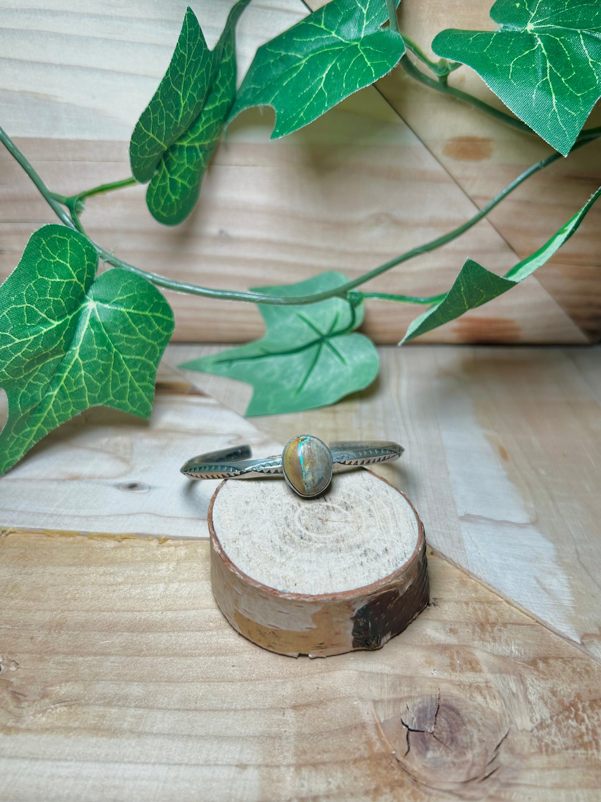 Navajo Made Boulder Turquoise & Sterling Silver Cuff Bracelet