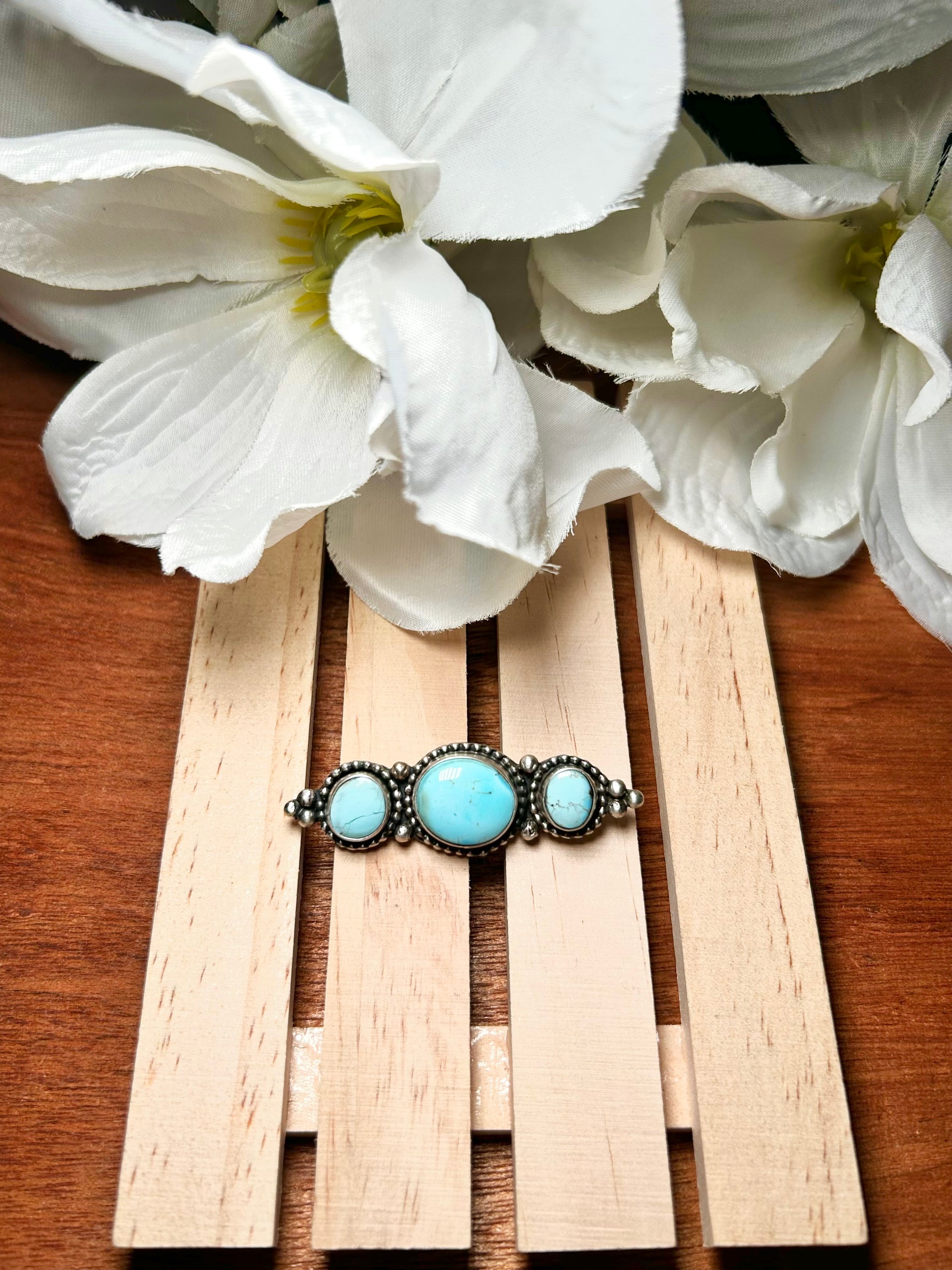 Navajo Made Golden Hill’s Turquoise & Sterling Silver Pin