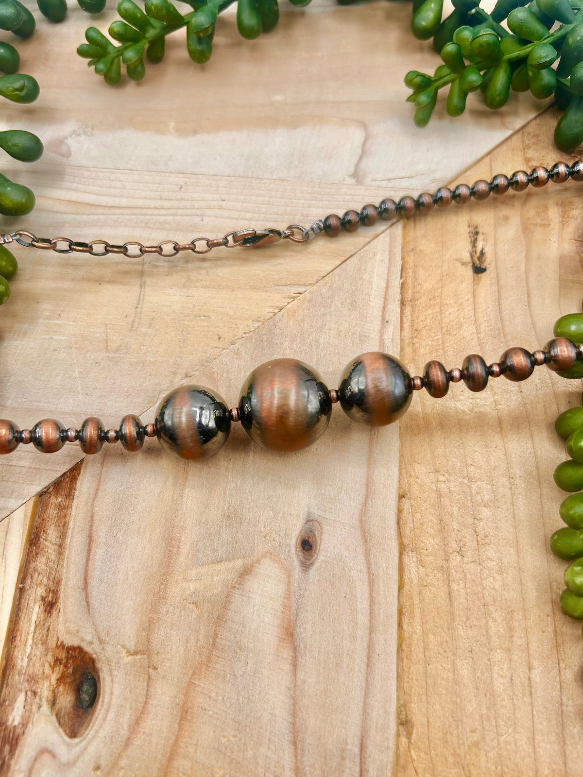 Navajo Made Strung Copper Necklace