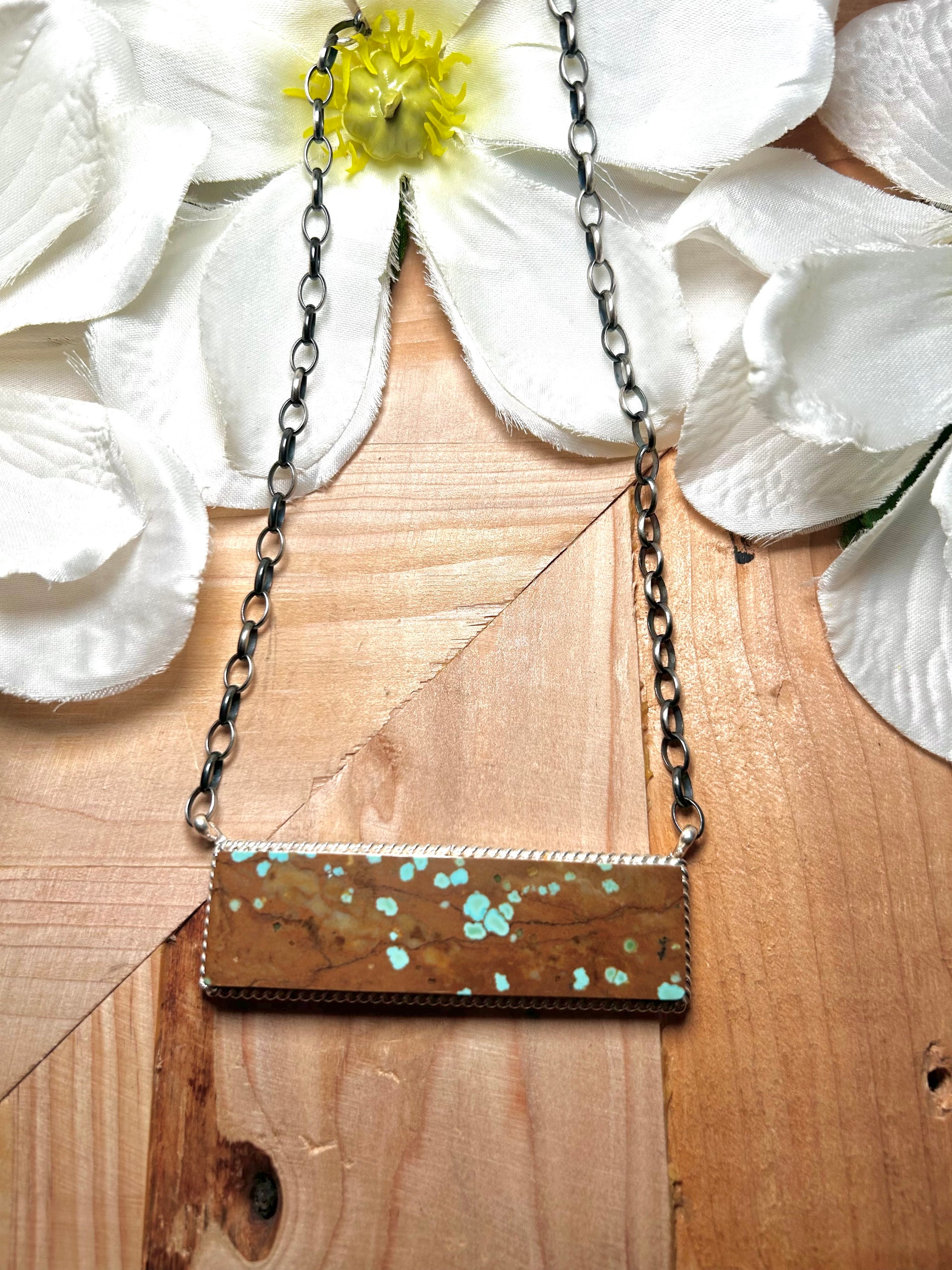 Brandon Etritty #8 Turquoise & Sterling Silver Necklace