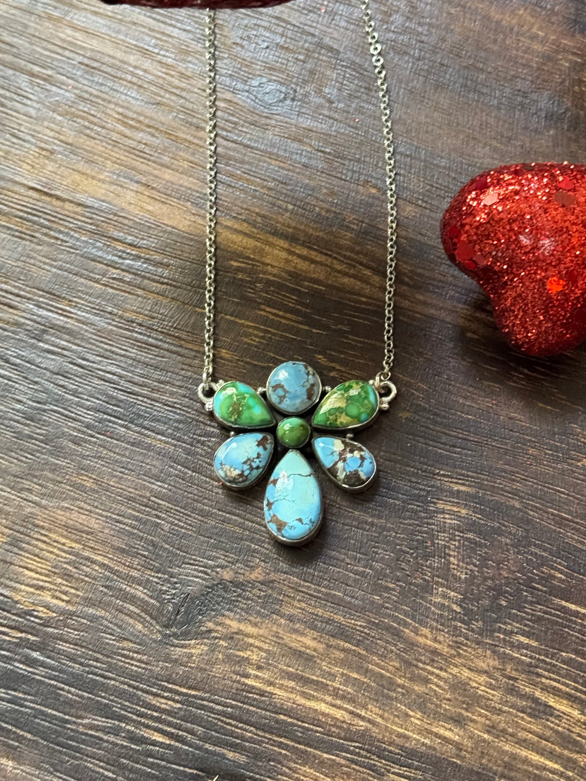 Southwest Made Multi Stone & Sterling Silver Necklace