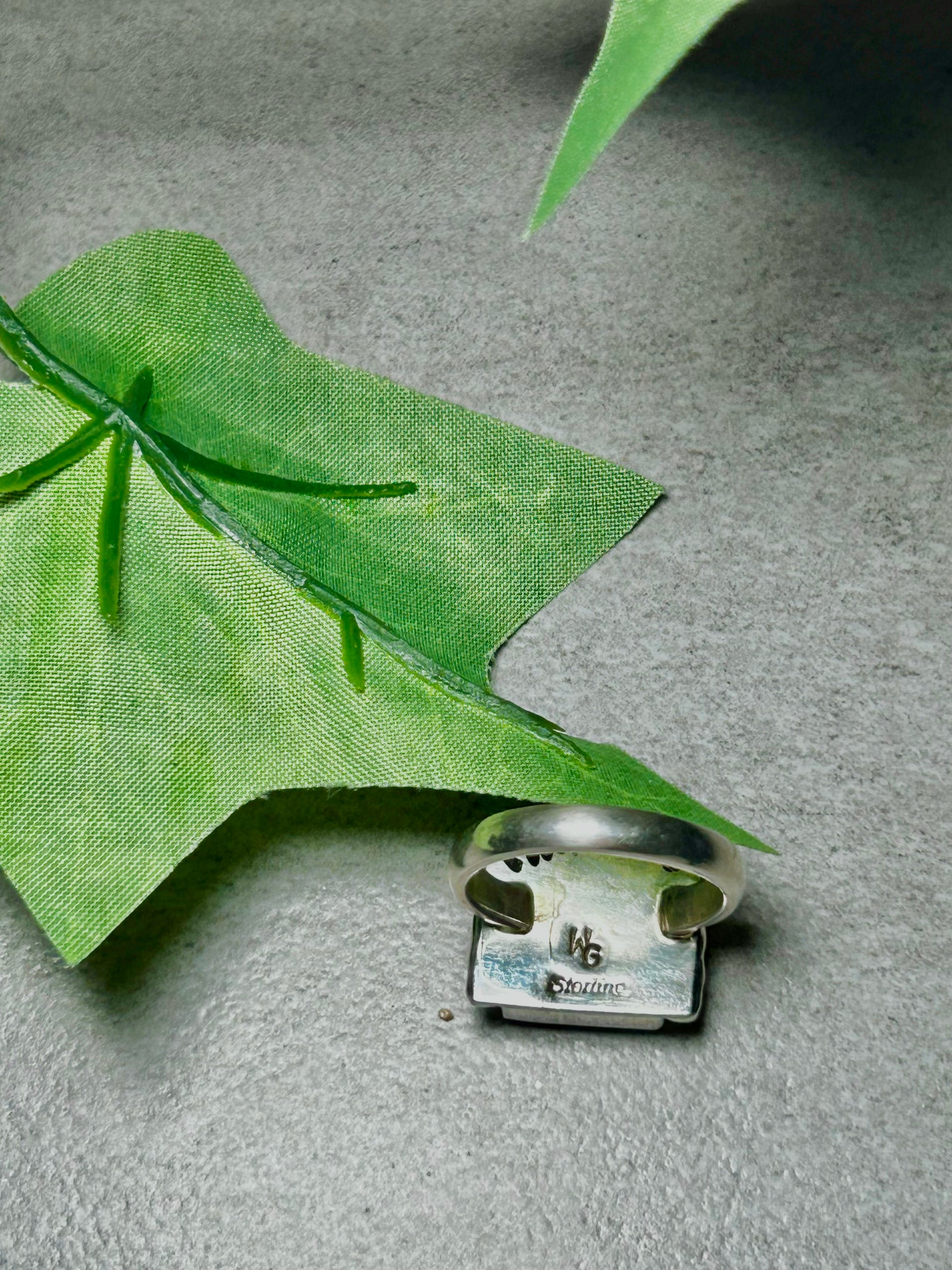 Navajo Made #8 Turquoise and Sterling Silver Ring Size 7