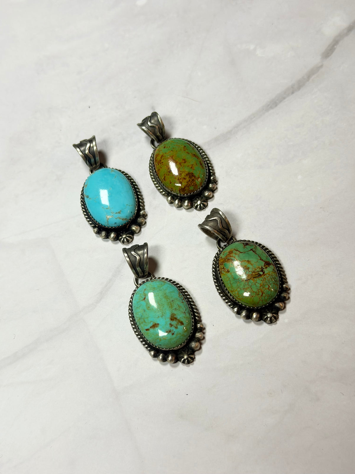 Jimson Belone Kingman Turquoise & Sterling Silver Pendant