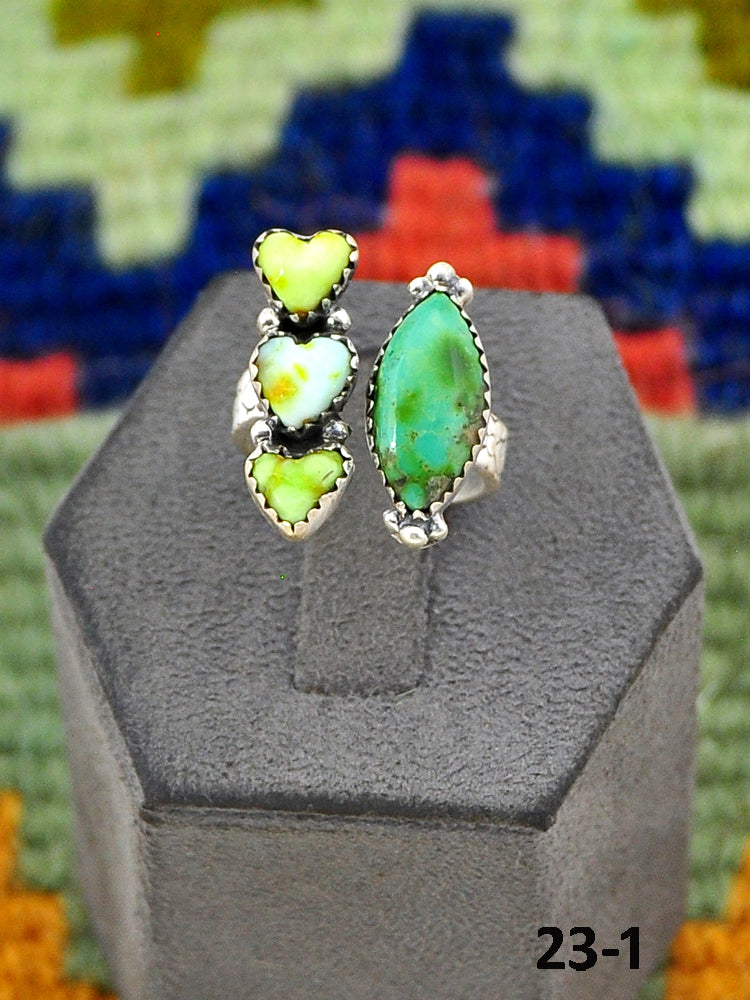 Southwest Made Sonoran Mountain Turquoise with Palomino & Sterling Silver Adjustable Ring