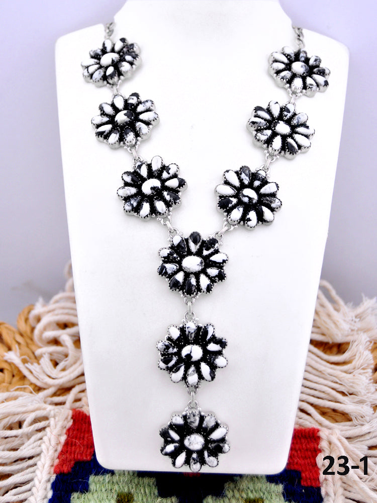 Southwest Made White Buffalo & Sterling Silver Necklace
