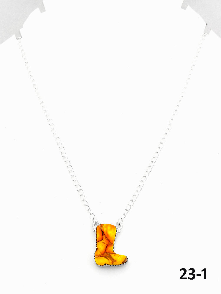 Southwest Made Honey Dahlia & Sterling Silver Statement Necklace