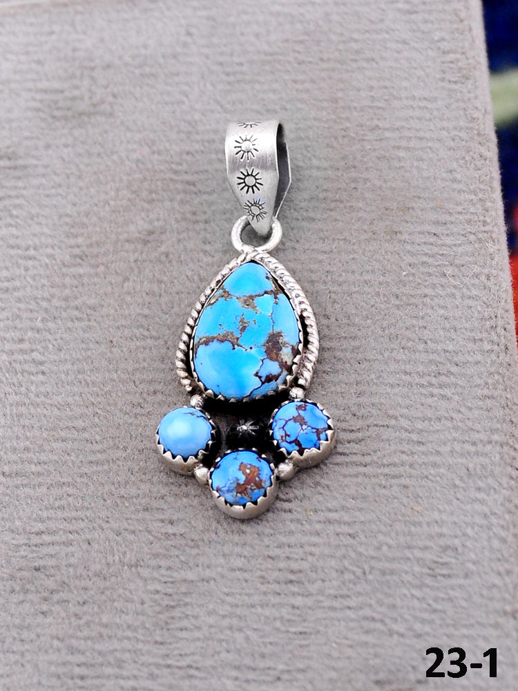 Southwest Handmade Golden Hills Turquoise & Sterling Silver Pendants