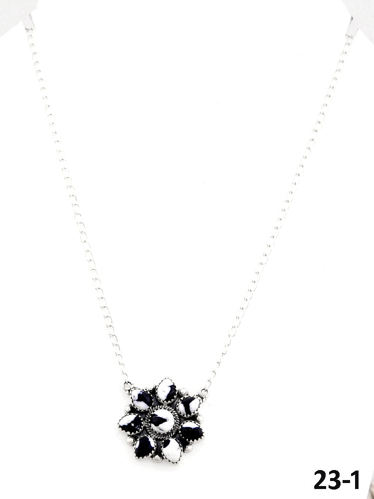 Southwest Made White Buffalo Turquoise & Sterling Silver Necklace