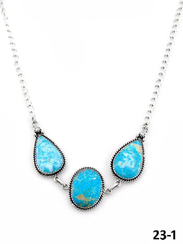 Southwest Handmade South Hill Turquoise & Sterling Silver Necklace
