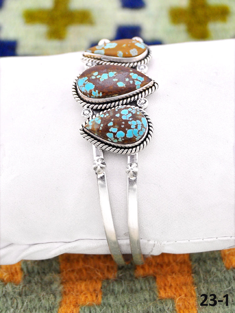 Southwest Handmade Number 8 & Sterling Silver Cuff Bracelet