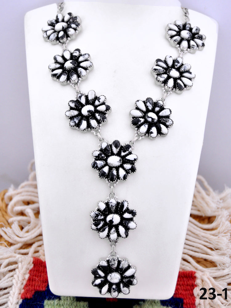 Southwest Made White Buffalo & Sterling Silver Necklace