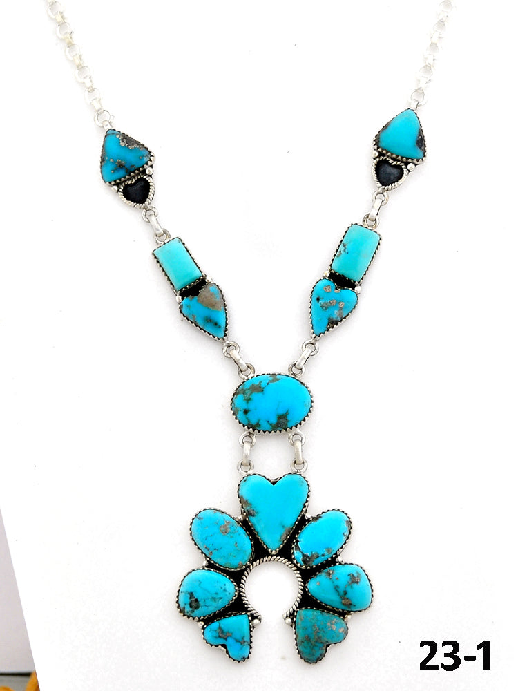 Southwest Made Campitos Turquoise & Sterling Silver Necklace