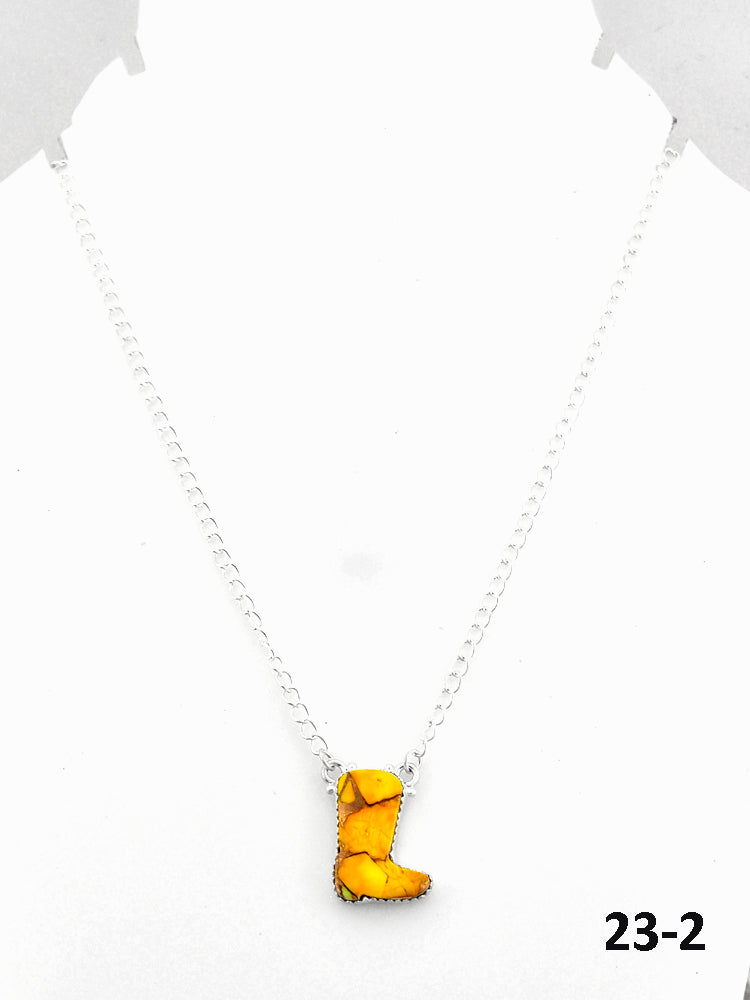 Southwest Made Honey Dahlia & Sterling Silver Statement Necklace