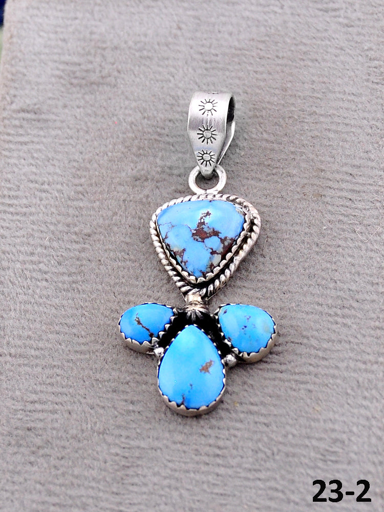 Southwest Handmade Golden Hills Turquoise & Sterling Silver Pendants