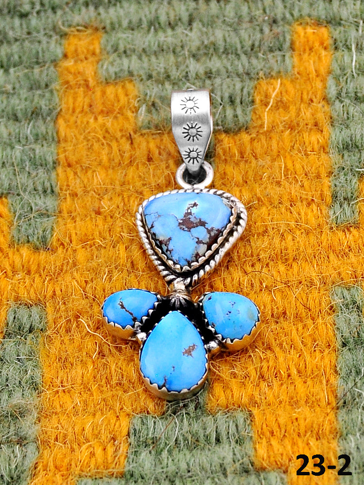 Southwest Handmade Golden Hills Turquoise & Sterling Silver Pendants