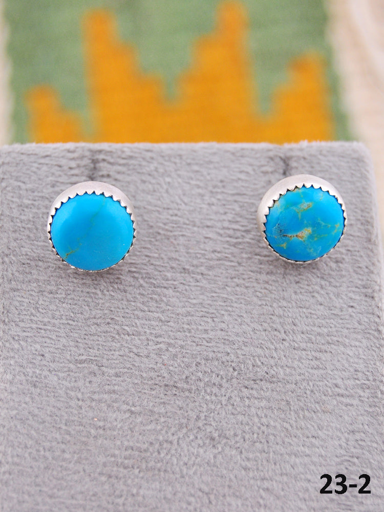 Southwest Made Kingman Turquoise & Sterling Silver Post Earrings