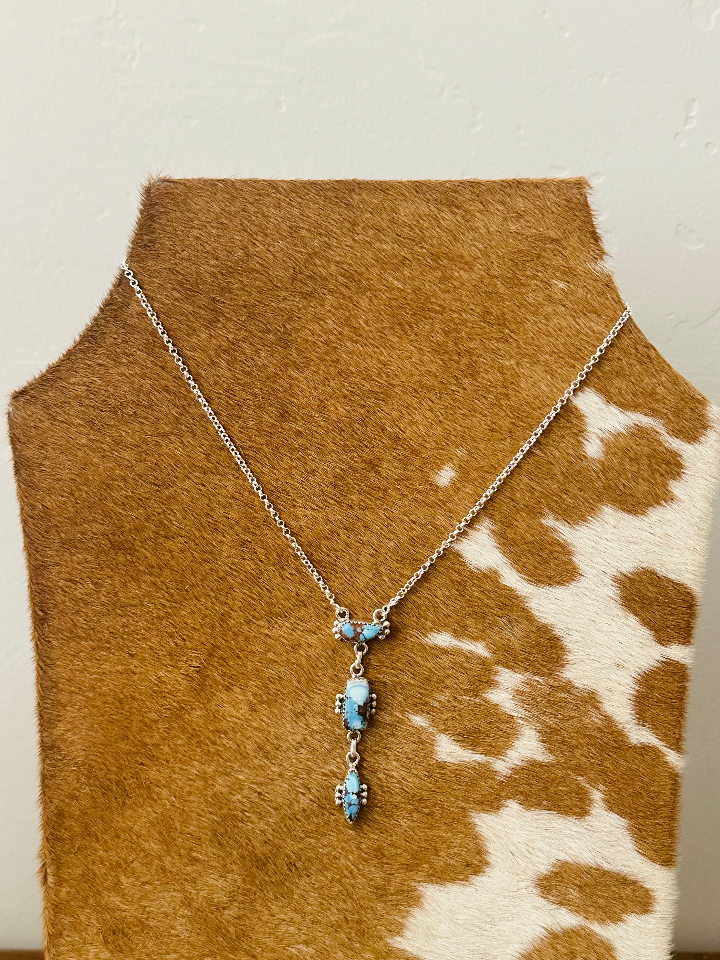 Southwest Handmade Golden Hills Turquoise & Sterling Silver Necklace