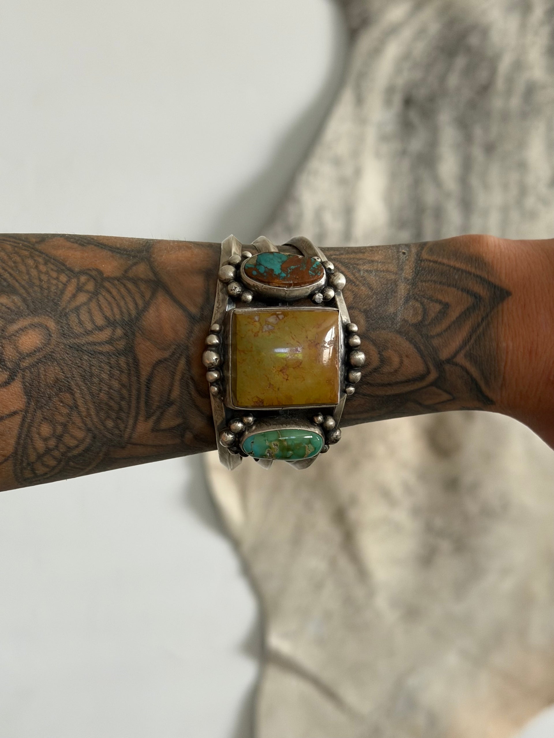 Bobby Johnson Royston Turquoise & Sterling Silver Cuff Bracelet