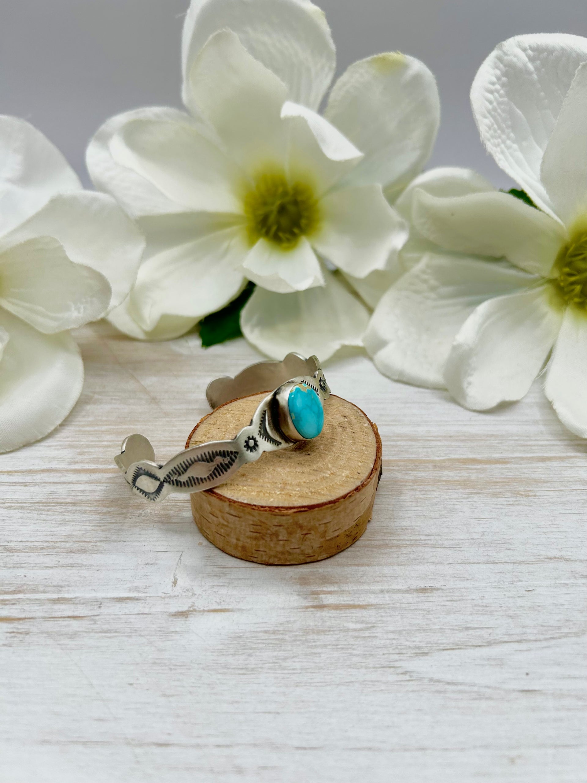 Cordell Platero Natural Royston Turquoise & Sterling Silver Cuff Bracelet