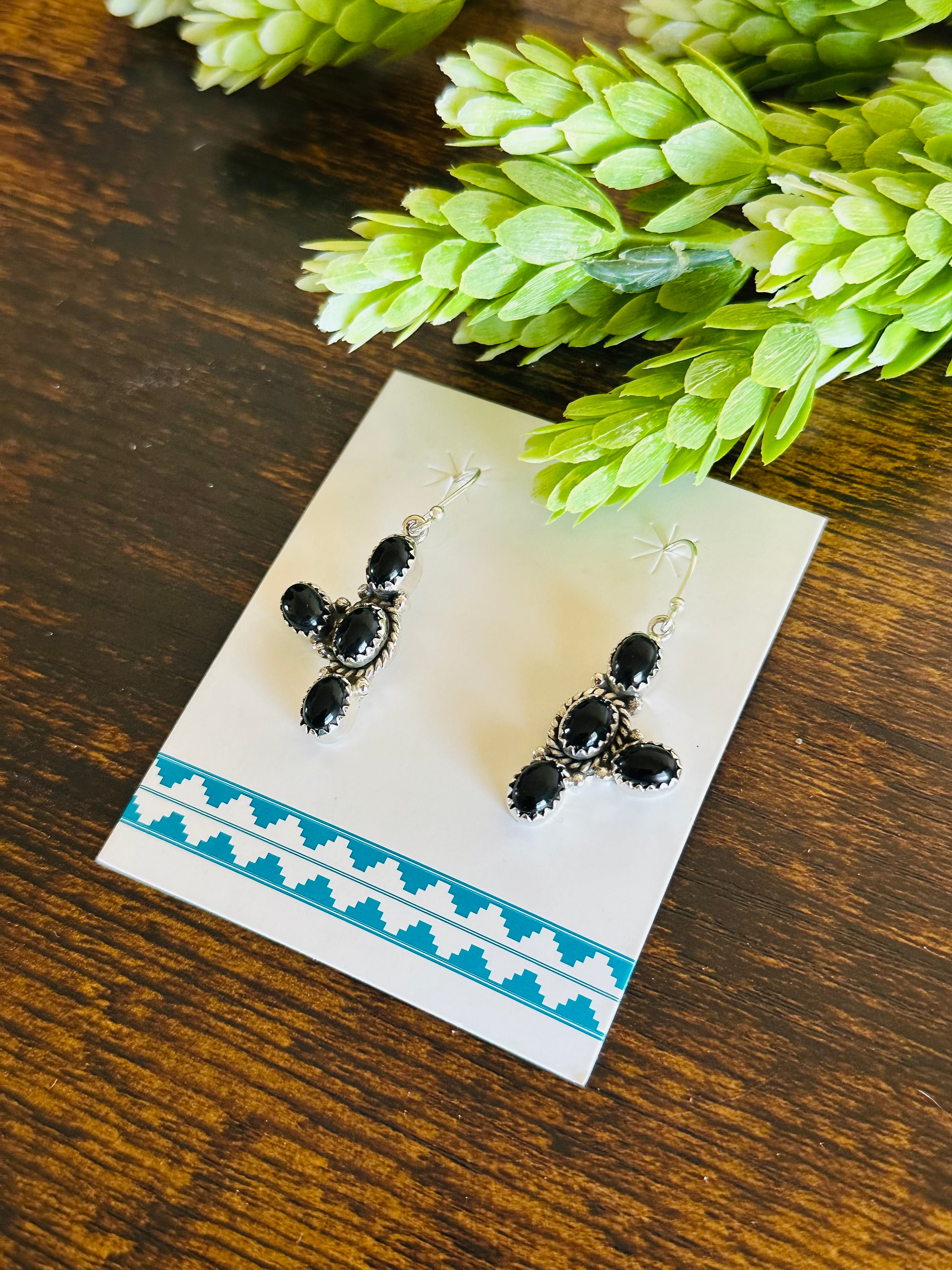 TTD “Cacti” Onyx & Sterling Silver Earrings