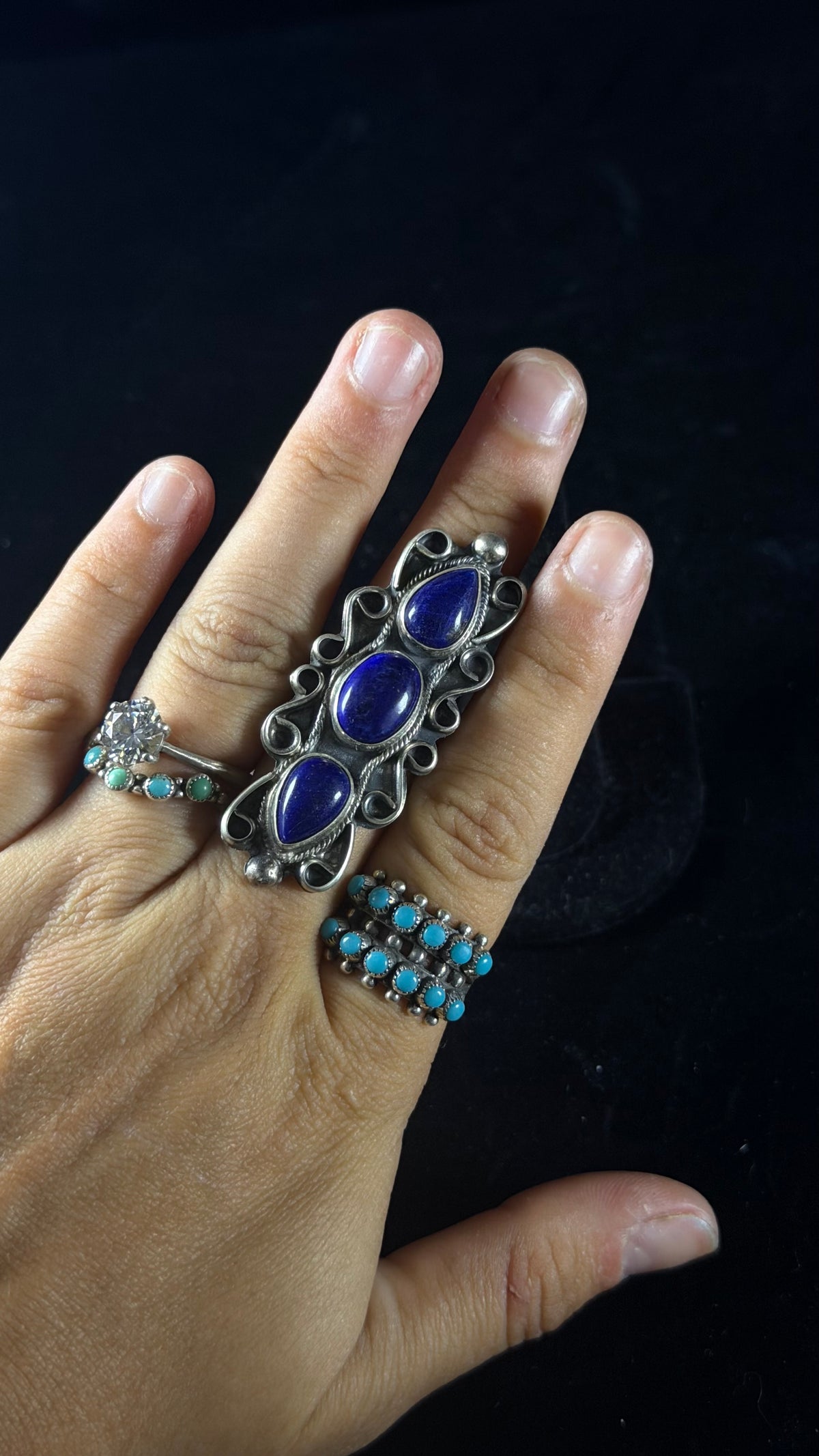 Kobe Martinez Lapis & Sterling Silver Ring Size 8.75