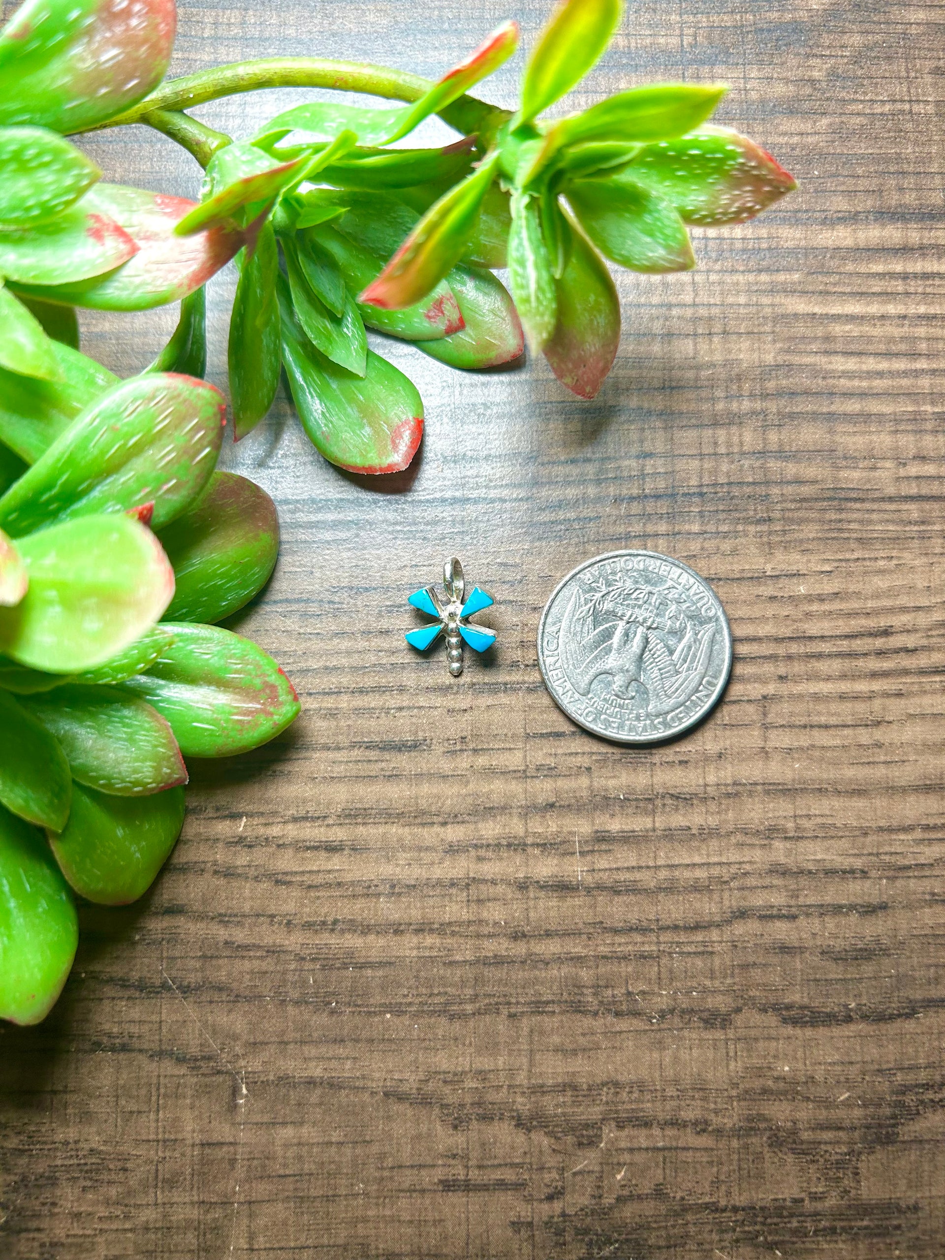 Navajo Made Kingman Turquoise & Sterling Silver Pendant