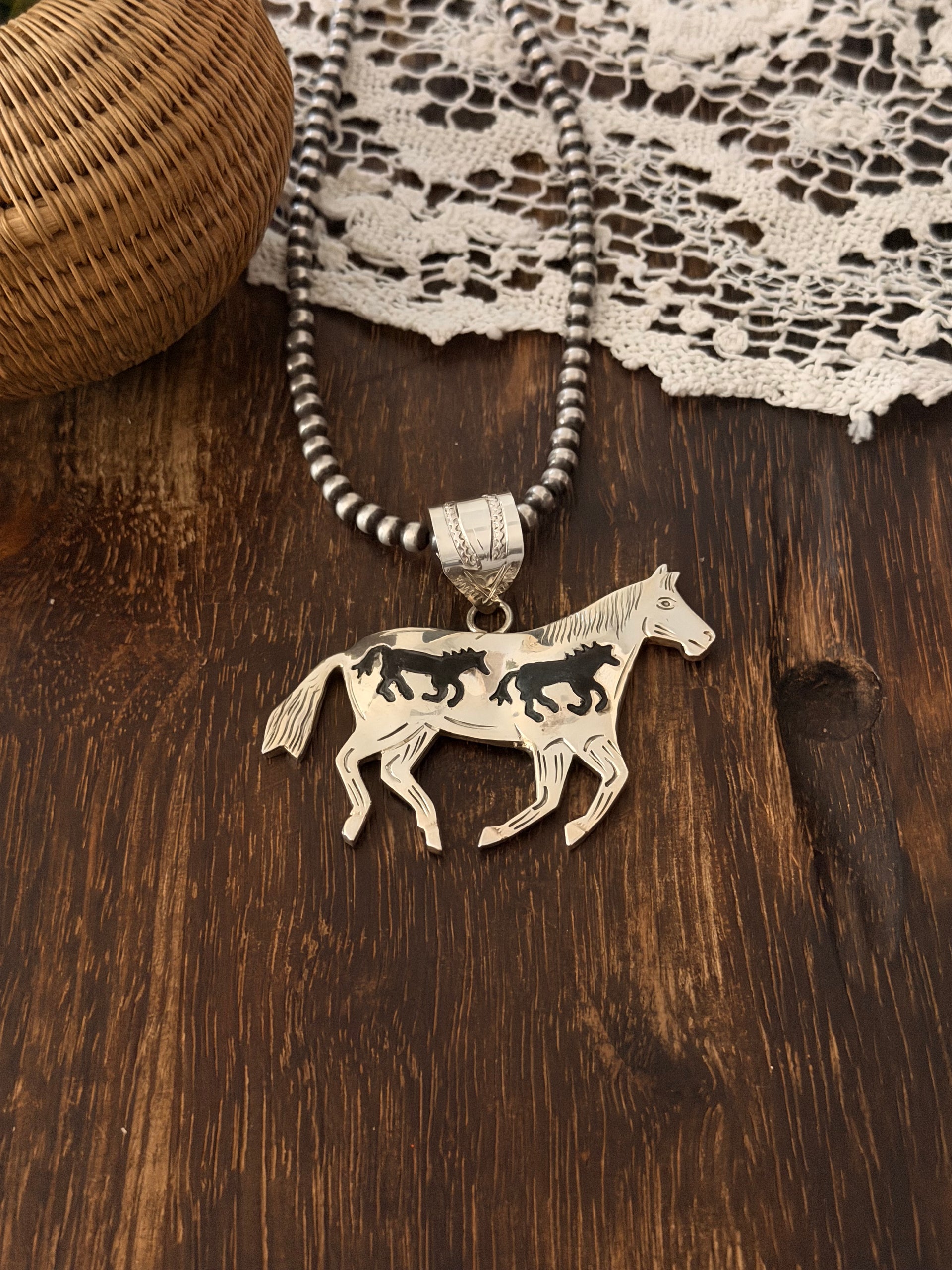 Alonzo Mariano Sterling Silver Horse Pendant