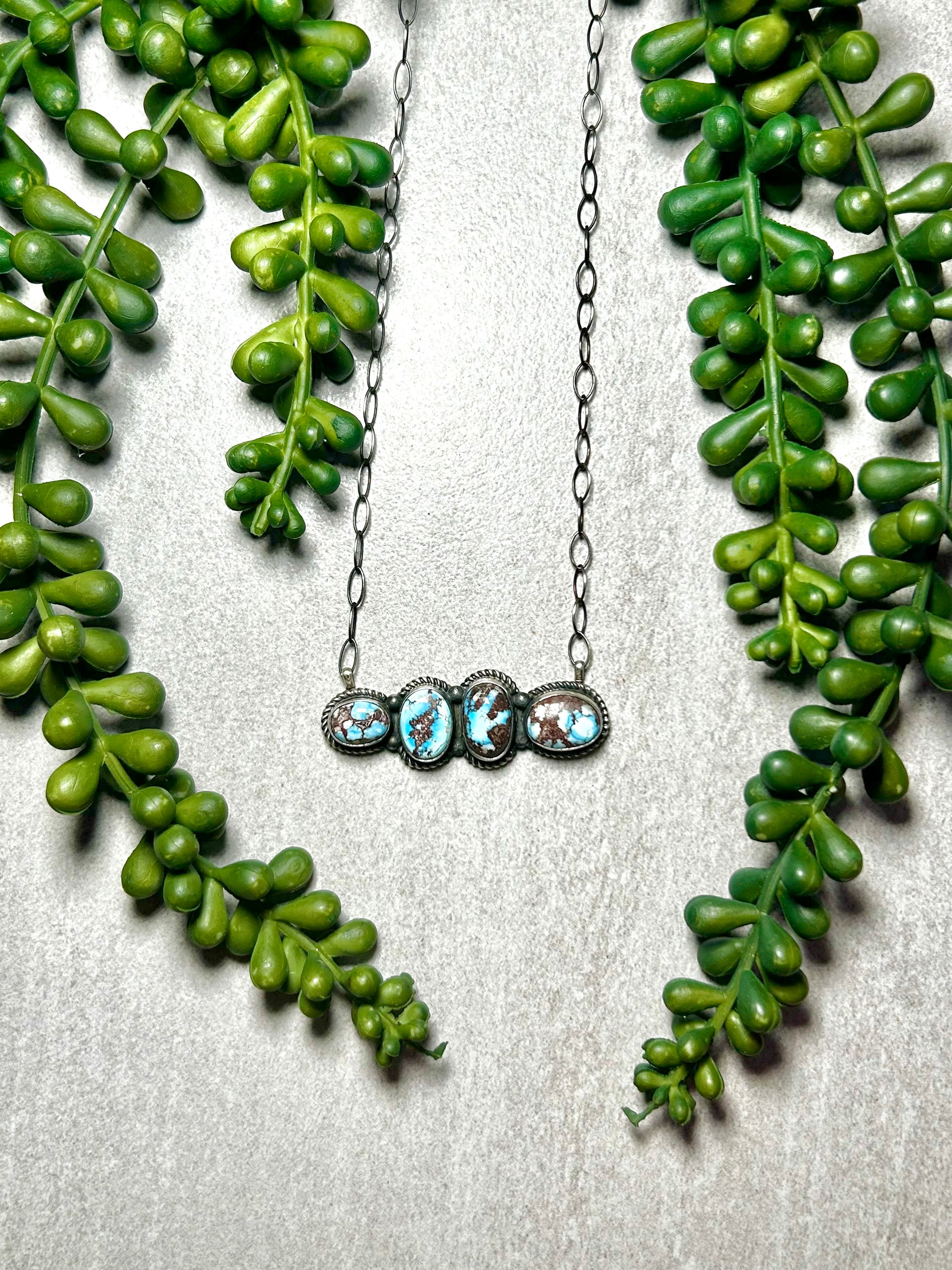 Eli Skeets Golden Hill Turquoise & Sterling Silver Necklace