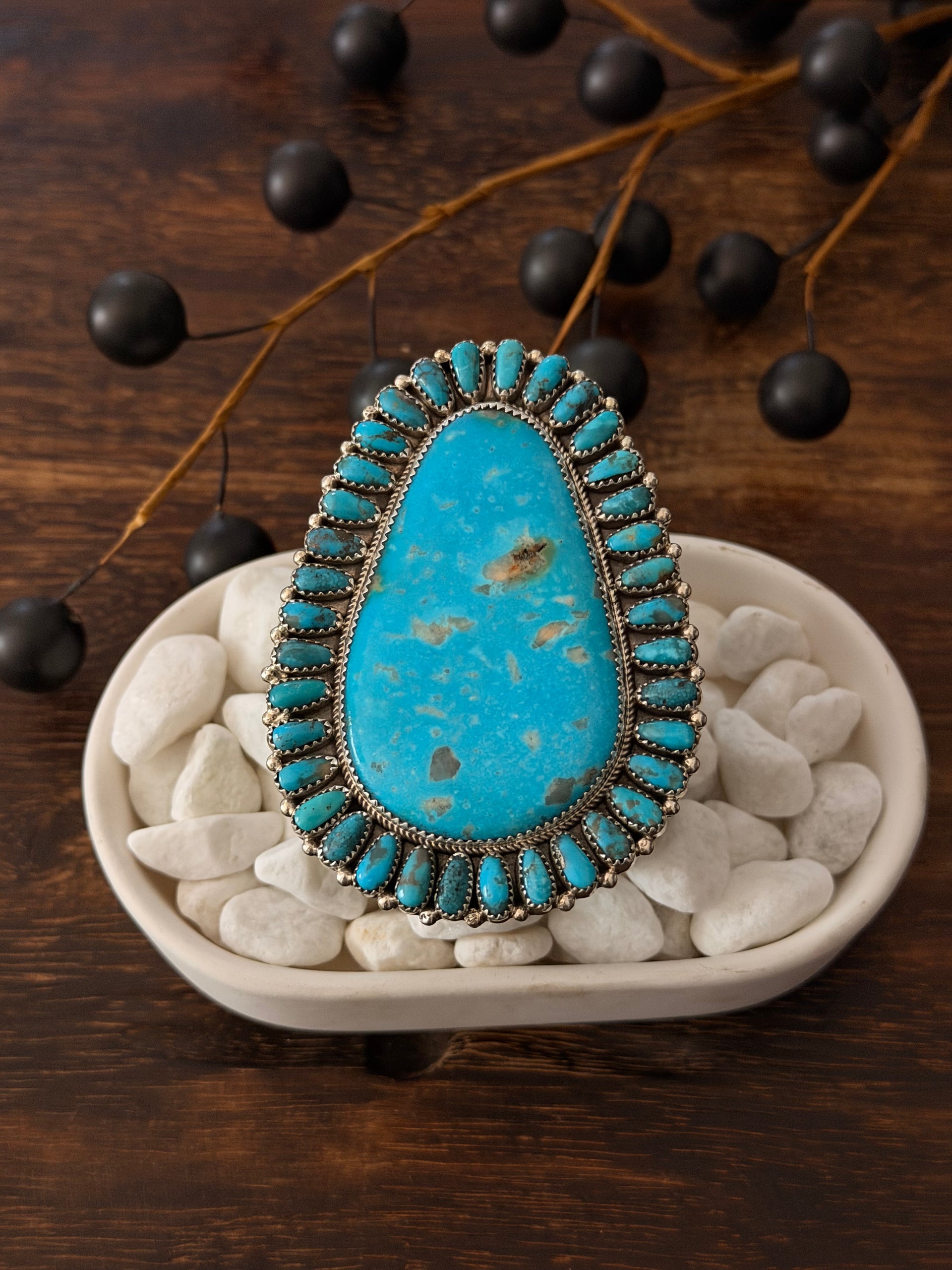 Juspert Wilson Mine 8 Turquoise & Sterling Silver Adjustable Ring