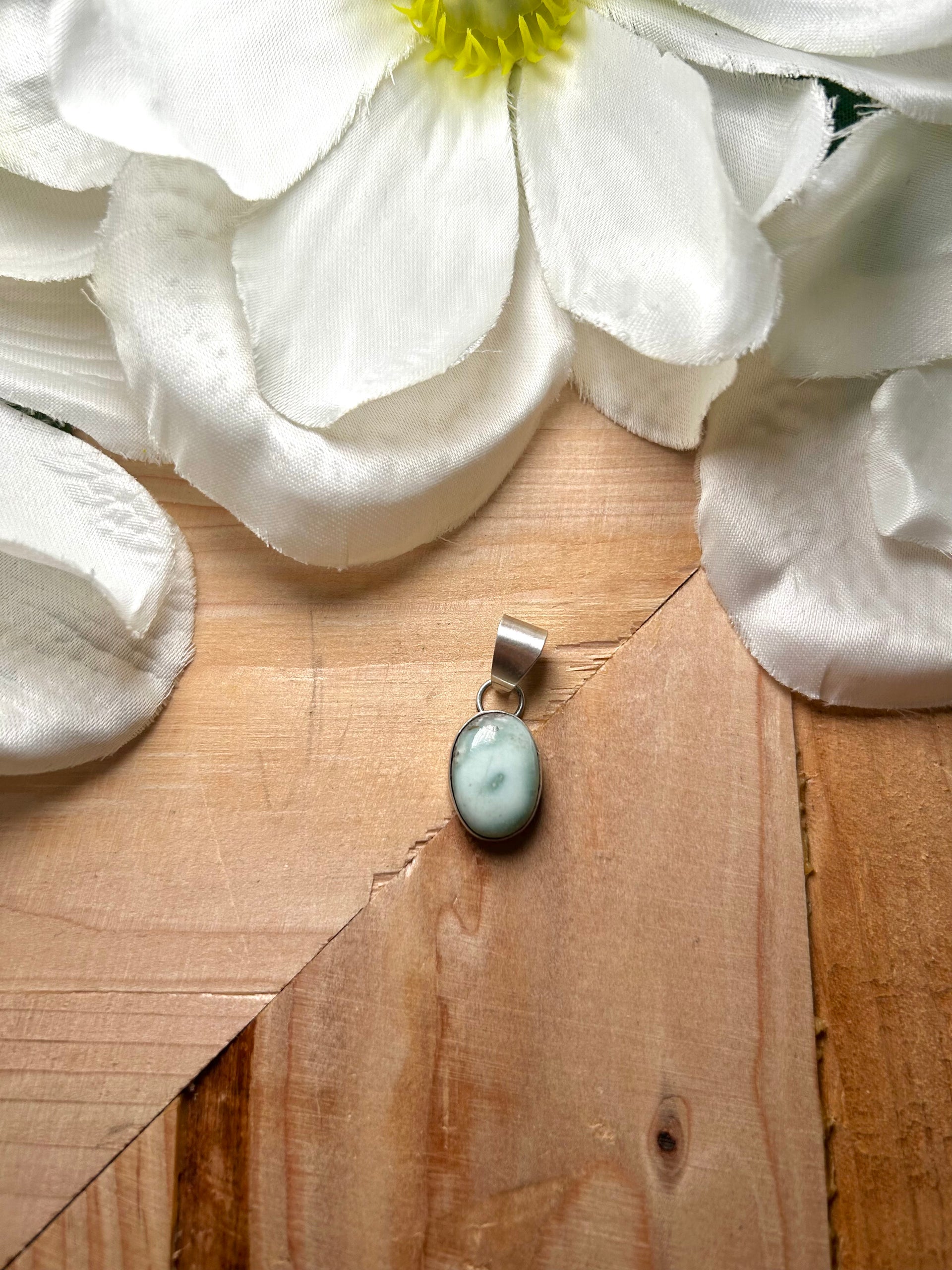 Navajo Made Palomino Variscite & Sterling Silver Pendant