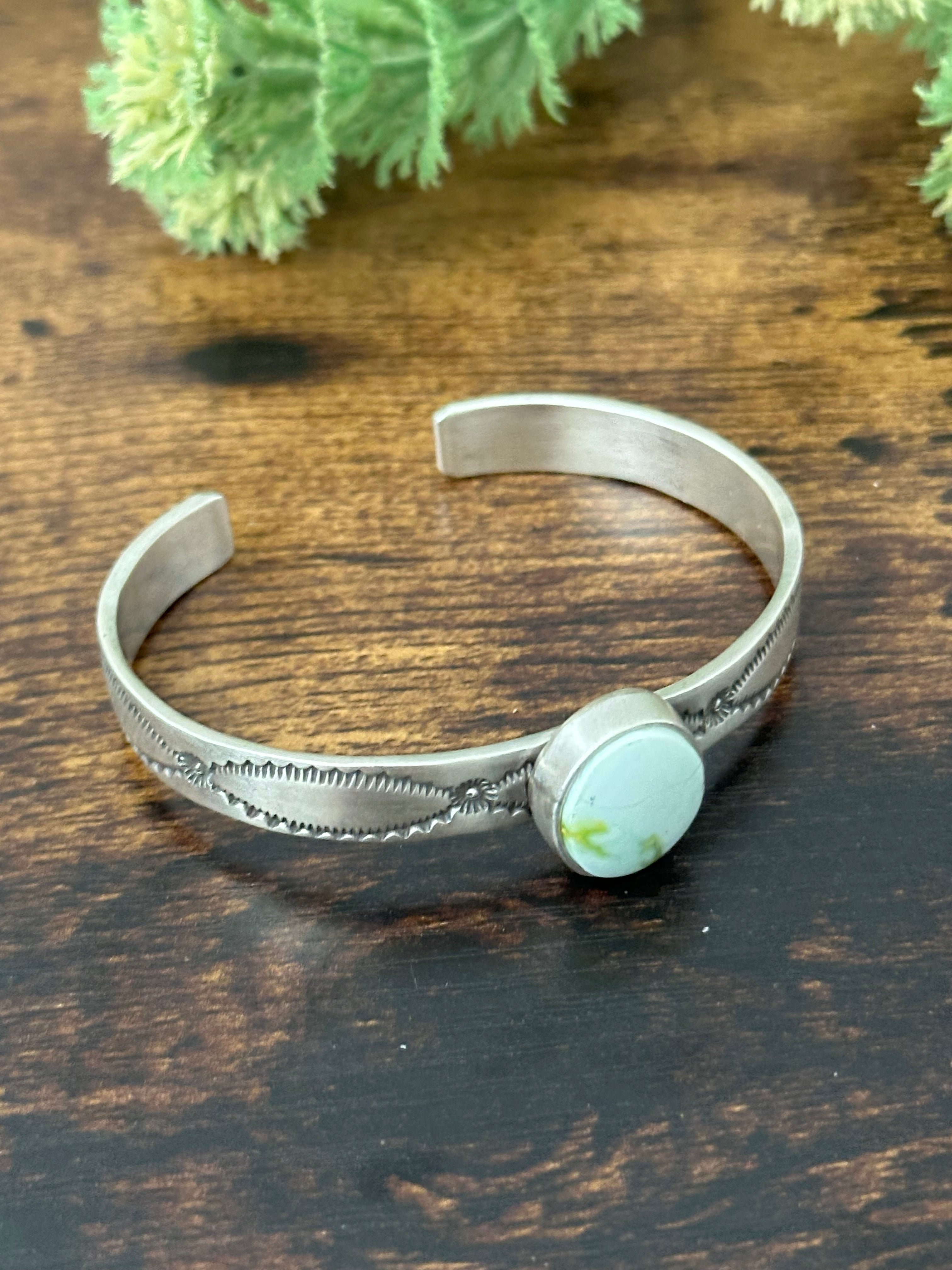 LeRoy James Palomino Variscite & Sterling Silver Cuff Bracelet