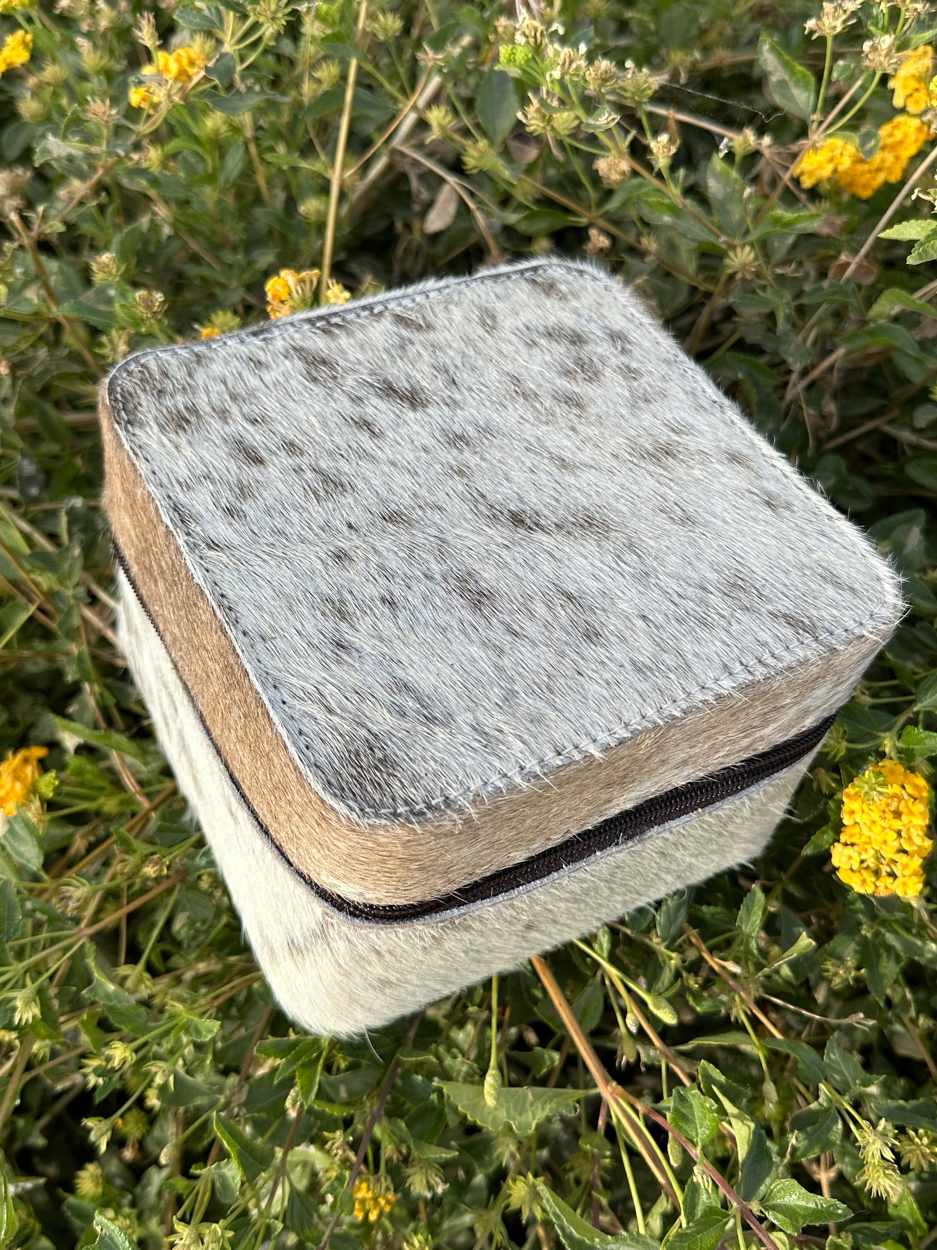 Genuine Leather Cowhide Jewelry Box