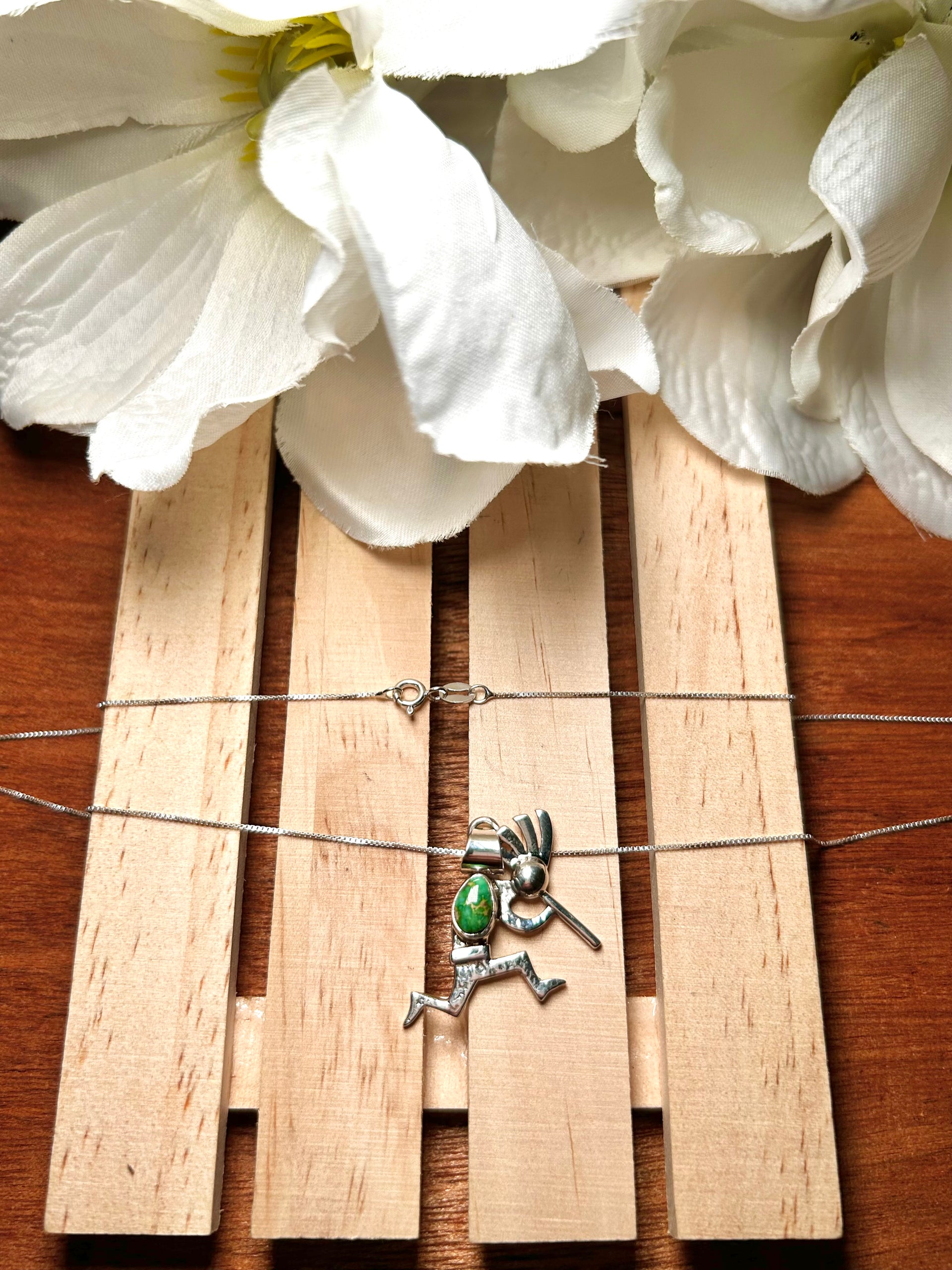 Navajo Made Sonoran Mountain Turquoise & Sterling Sliver Necklace