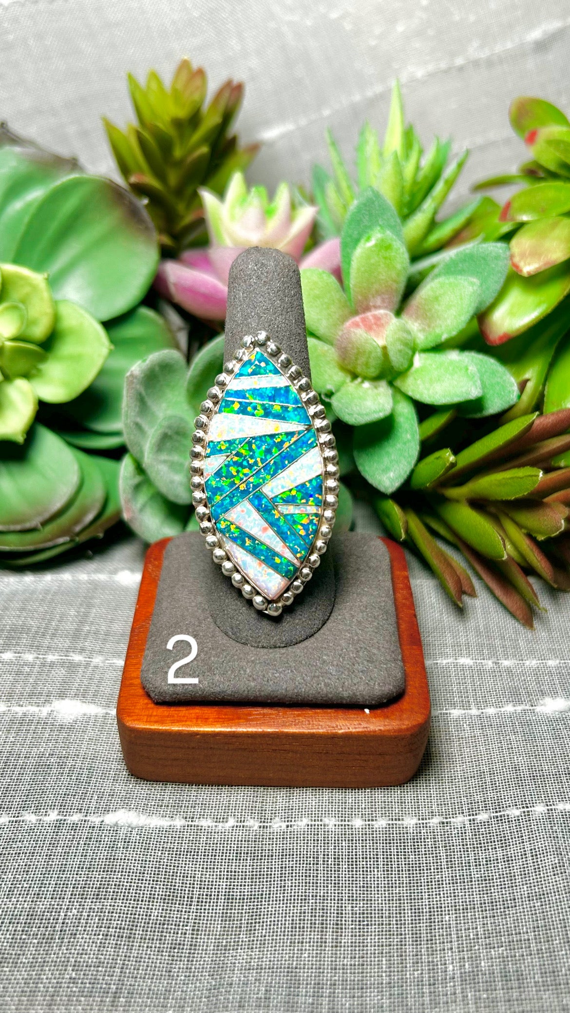 Navajo Made Opal & Sterling Silver Ring