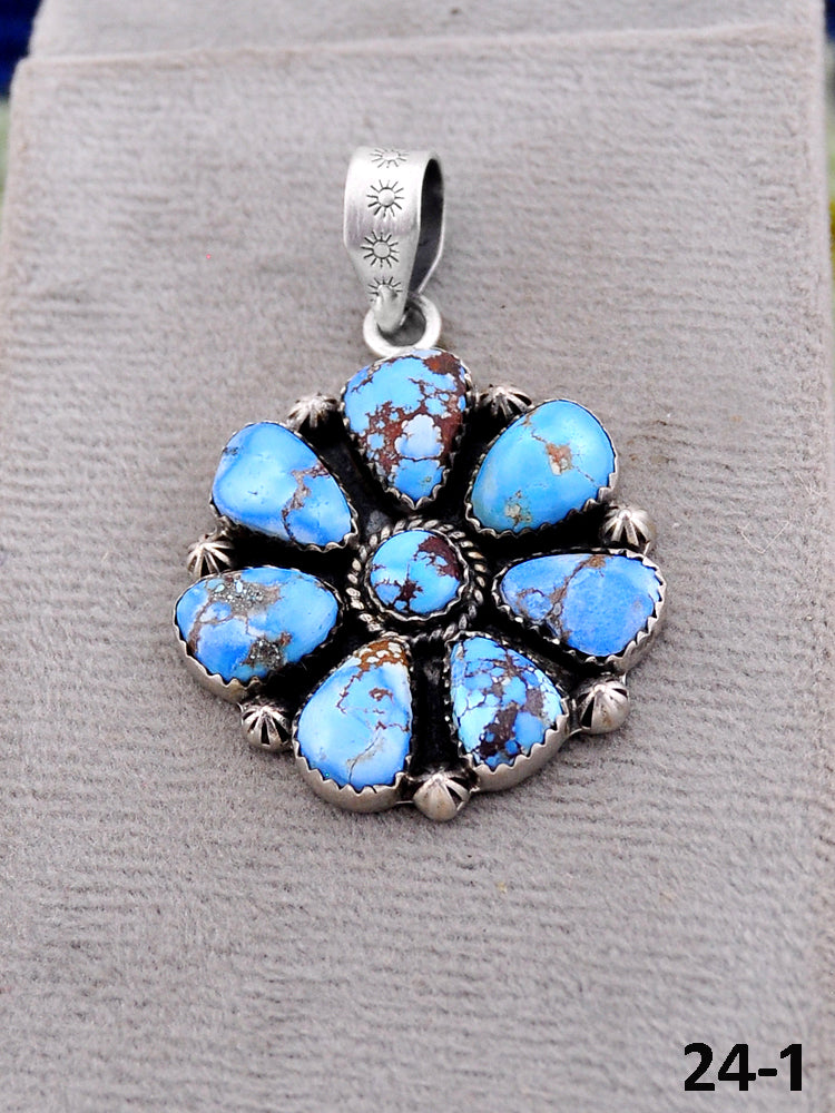 Southwest Handmade Golden Hills Turquoise & Sterling Silver Pendants
