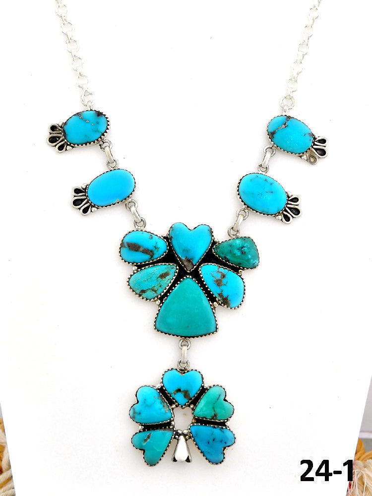 Southwest Made Campitos Turquoise & Sterling Silver Necklace