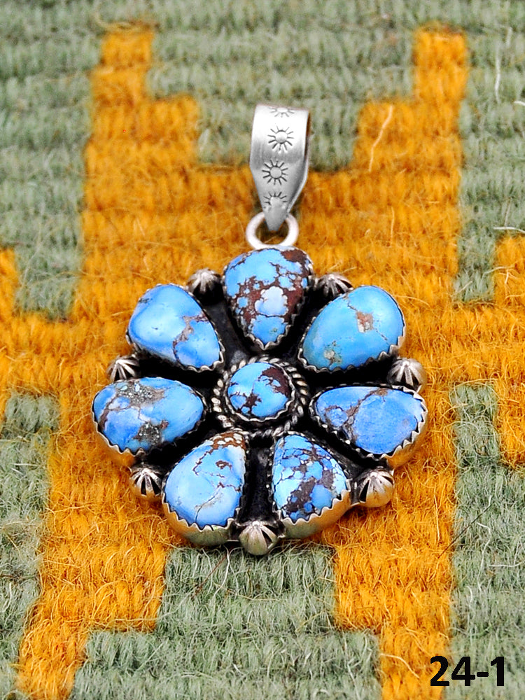 Southwest Handmade Golden Hills Turquoise & Sterling Silver Pendants