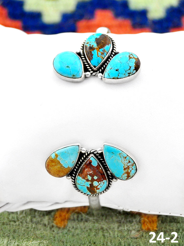 Southwest Handmade #8 Turquoise & Sterling Silver Cuff Bracelet