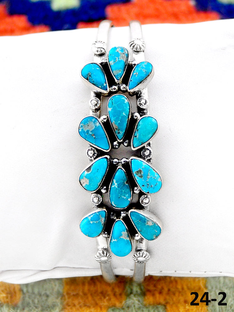Southwest Handmade White Water Turquoise & Sterling Silver Cuff Bracelet