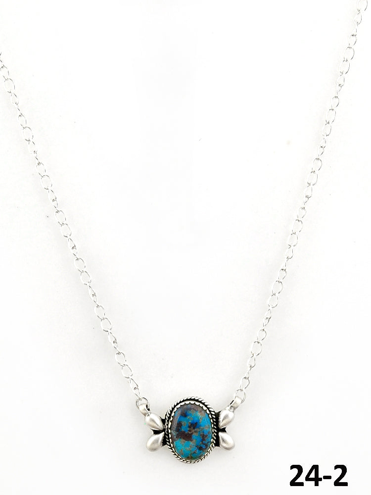 Southwest Made Red Skin Turquoise & Sterling Silver Necklace